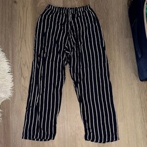 Brandy Melville Navy and White Striped Pants